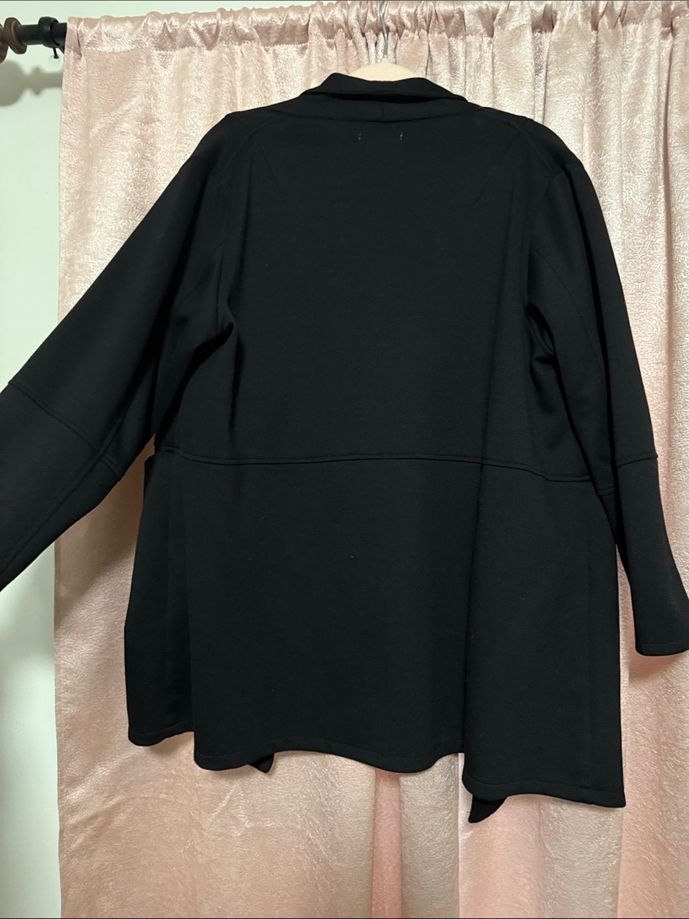 Max Studio Black Open-Front Draped Cardigan - Picture 3 of 4